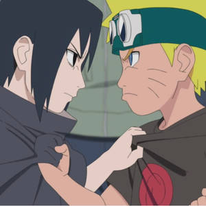 Naruto tânăr cu Sasuke - poză de profil — Naruto vs sasuke Fundal
