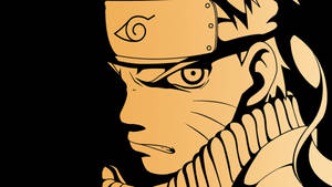 Wallpaper cu desenul vintage al lui Naruto în artă portocalie.