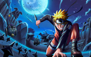 Naruto Uzumaki sub luna Konoha — Naruto uzumaki Fundal