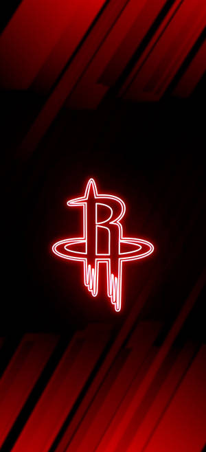 Wallpaper Neon Red Houston Rockets — iPhone 13 Pro Fundal