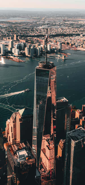 New York Freedom Tower – fotogramă cinematică de sus — Xiaomi 17 Pro Fundal