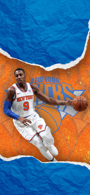 Fond de ecran New York Knicks orange blue logo — iPhone 15 Fundal