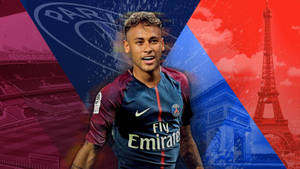 Neymar în fundal geometric wallpaper.