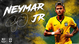 Neymar verde și galben Fan Art wallpaper.