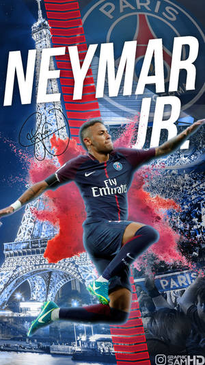 Neymar albastru și roșu Fan Art wallpaper.