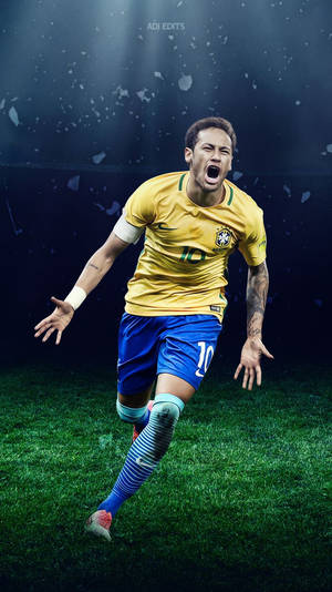 Running Neymar Fan Art wallpaper.