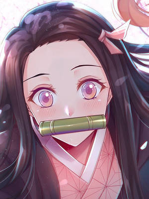 Nezuko Demon Slayer prim-plan — Demon Slayer Nezuko Fundal