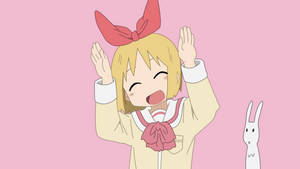 Nichijou Haruna fericită cu iepurașul
