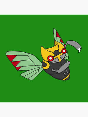 Ninjask cu fundal verde — Pokemon Telefon Fundal