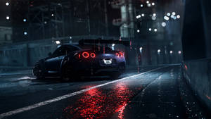 Nissan GT R albastru închis 4K