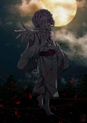 Wallpaper Noapte cu Rui Demon Slayer — Rui Demon Slayer Fundal