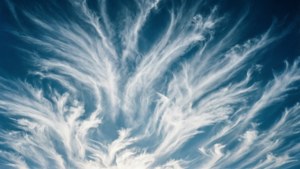 Cer abstract cu nori cirrus ca niște pensule.