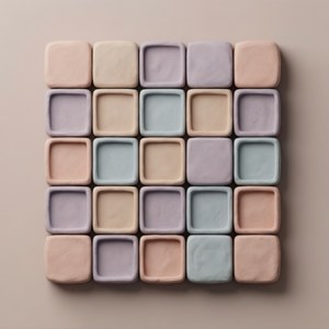 O rețea sudoku moale, redată în lut, în tonuri pastel de chit. — Huawei nova Flip S Fundal