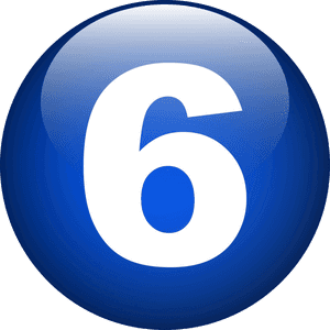 Numărul 6 Pictogramă Cerc Albastru