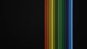 Wallpaper simplu cu linii drepte de curcubeu pe negru — Simplu Fundal