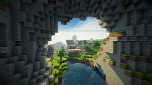 Minecraft peșteri mari pereți pădure HD wallpaper