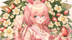 Imagini estetice anime roz — Roz deschis estetic Fundal