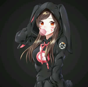 Imagini cu fată anime în hoodie — Anime drăguță fată Fundal