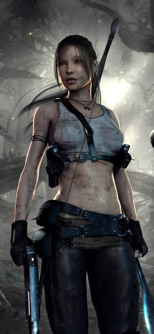 Lara Croft Iphone — Galaxy A18 Fundal