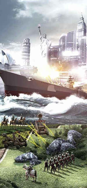 Fundal Civilization V pentru iPhone Xs Max — iPhone 15 Pro Max Fundal