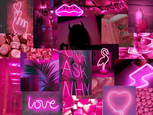 Imagini estetice Neon Roz — Roz deschis estetic Fundal