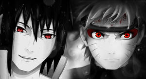Imagine de fundal cu ochii lui Naruto și Sasuke — Naruto estetic Fundal