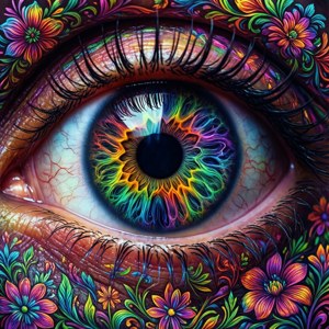 Iluzie oculară trippy cu vârtejuri vibrante și flori. — Galaxy Watch Fundal