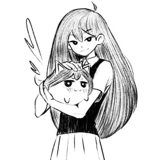Omori Pfp Aubrey Cu Pisica — Huawei Mate X7 Fundal
