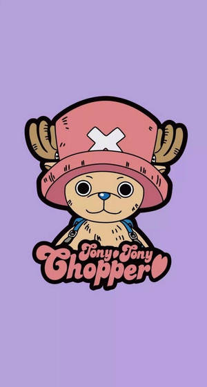 One Piece Telefon Chopper Pe Fundal Violet