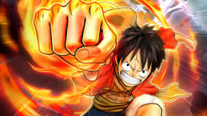 one piece - un personaj cu un pugil în mână — Luffy Fundal