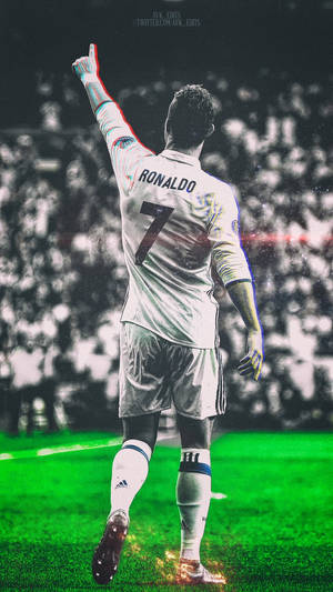 Cristiano Ronaldo fundal de perete artă glitch.