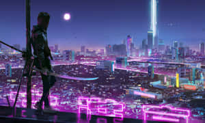 Fundal Neon City — Oraș neon Fundal