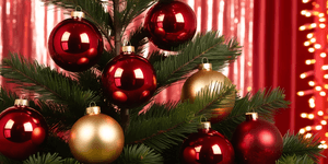 Crăciun,ornamente,roșu,argintiu,globuri,sărbătoare,decor,brad,festiv,pin,sezonier,iarnă,strălucire,decorațiune,celebrare