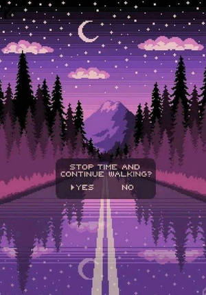 Tapet vaporwave pădure pastel violet