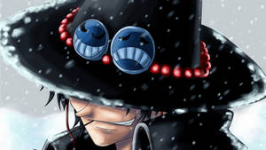 Pălărie Neagră Ace Profil Anime — One piece desktop Fundal