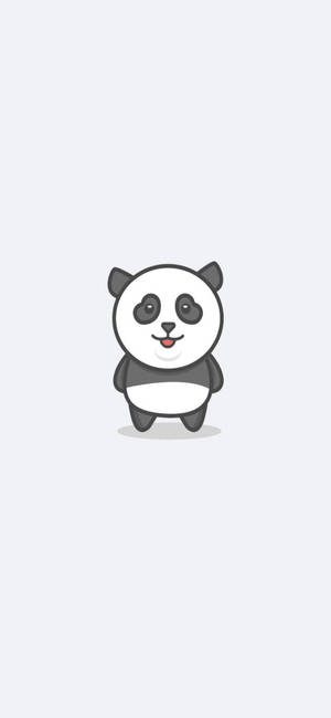 Panda drăguț pe alb pentru iPhone — iPhone 17e Fundal