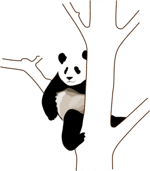 Panda Relaxat Agățat de Copac — Panda Fundal