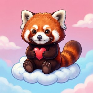 O fundal de perete cu un panda roșu drăguț în stil chibi, cu culori pastelate moi. — Tecno Phantom V Flip2 Fundal