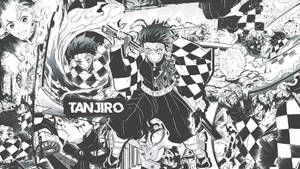 Tapet cu panou manga Kimetsu No Yaiba — Panou manga Fundal