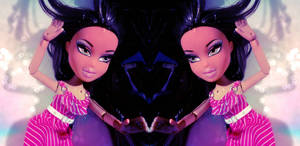 Tapet cu păpușă Bratz estetică în rochii roz — Estetică Bratz Fundal