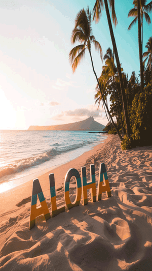 Plaja Hawaii, Copac, Nisip, Fundal Png, Cer, Cer Albastru, Munte, Apa, Copac Verde, Plaja, Aloha Png, Insula, Ocean, Natura