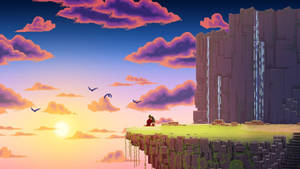 Tapet Paradiz Estetic Pixel Art — Estetică frumoasă Fundal