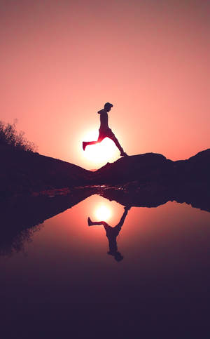 Fond de ecran Parkour Man At Sunset — RedMagic Astra 2 Fundal