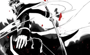 Peisaj Anime Captivant în Alb și Negru — Anime Alb Negru Fundal