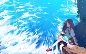 Peisaj anime senin cu un apus de soare fermecător — Anime frumoase Fundal