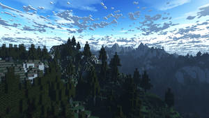 Minecraft HD vedere noroasă verde pădure wallpaper