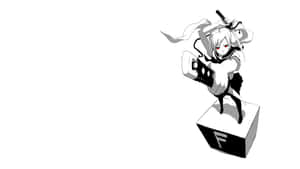 Peisaj de Vis Anime Monocrom — Anime Alb Negru Fundal