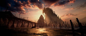 Imagine de fundal Peisaj Dystopic — 2560x1080 Fundal