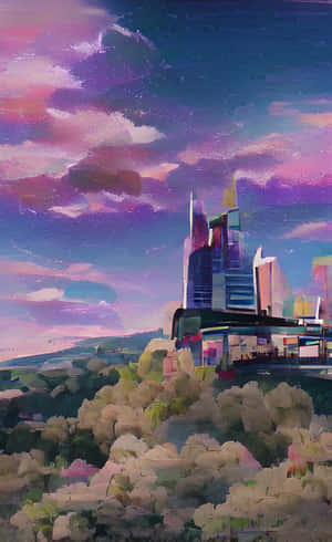 Fundal Oraș Anime — Peisaj anime Fundal
