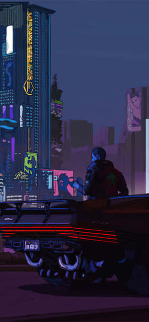 Fundal Cyberpunk — Moto E15 Fundal